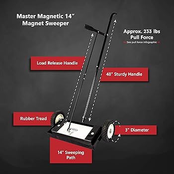 Amazon | Magnetic Sweeper Heavy Duty Push-Type with Release